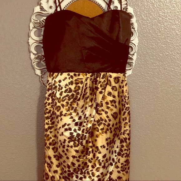 Cute little black/leopard print dress - Picture 1 of 2